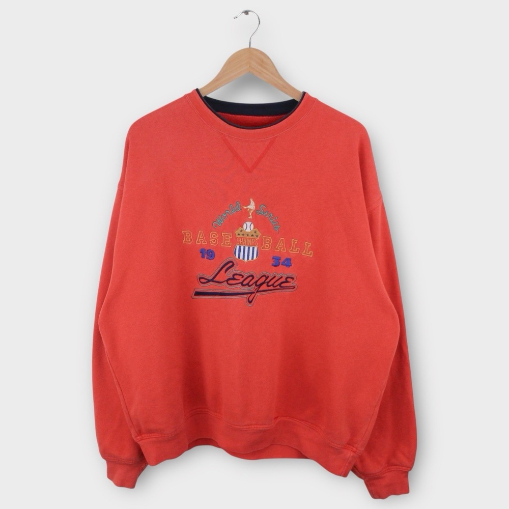90s Cutter & Buck Baseball Sweatshirt Mens L Vintage Embroidered Crewneck